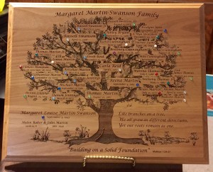 Margret Martin Swanson Family Tree Plaque